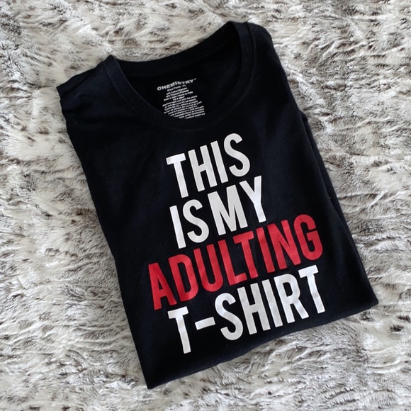 CHEMISTRY Cotton Mix Mens Tee | XL | This is my adulting T-Shirt - Picture 2 of 6